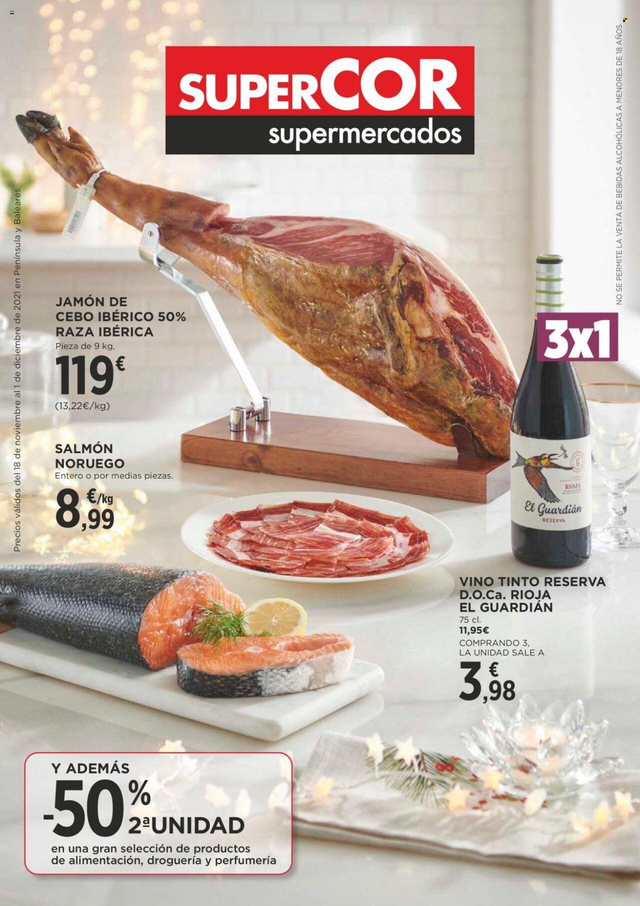 Folleto vigente Supercor supermercados  - 18.11.2021 - 1.12.2021. Página 1.