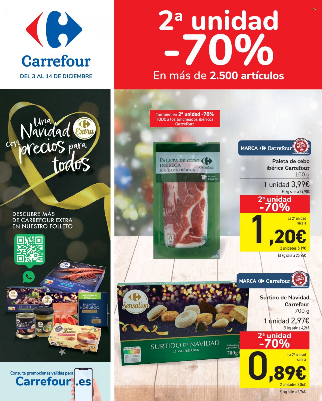 Folleto vigente Carrefour  - 3.12.2021 - 14.12.2021. Página 1.