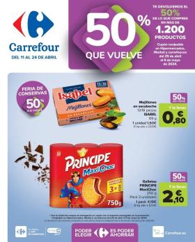 Carrefour - 50% Q VUELVE (Alimentación) + 3x2 (Alimentación, Drogueria, Perfumeria y comida de animales)