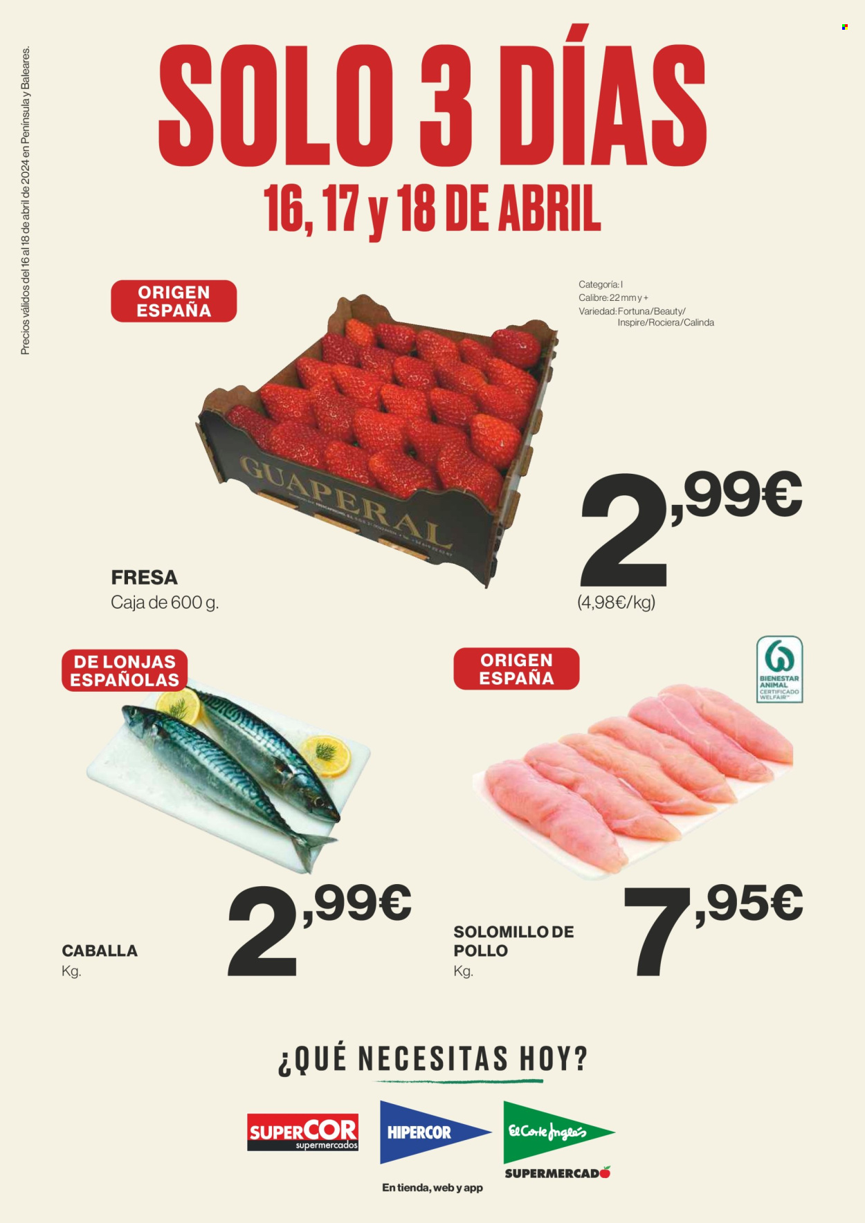Folleto vigente Supercor supermercados  - 16.4.2024 - 18.4.2024.