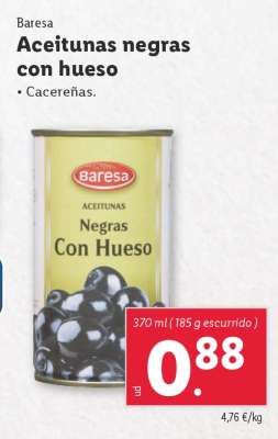 Aceitunas negras con hueso