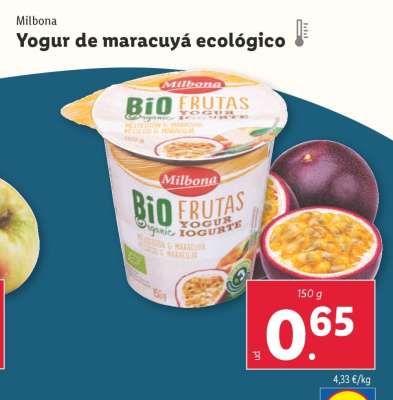 Yogur de maracuyá ecológico