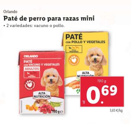 Paté de perro para razas mini