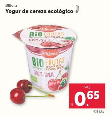 Yogur de cereza ecológico