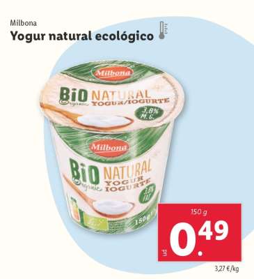 Yogur natural ecológico