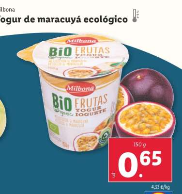 Yogur de maracuyá ecológico