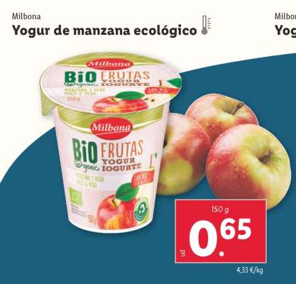 Yogur de manzana ecológico