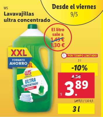 W5 Lavavajillas ultra concentrado