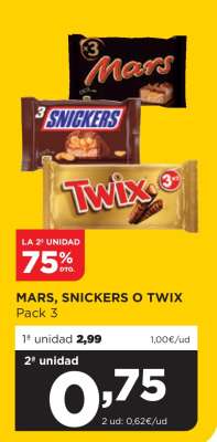 MARS, SNICKERS O TWIX
