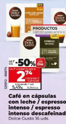 Café en cápsulas con leche / espresso intenso / espresso intenso descafeinado