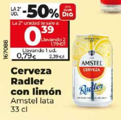 Cerveza Radler con limón