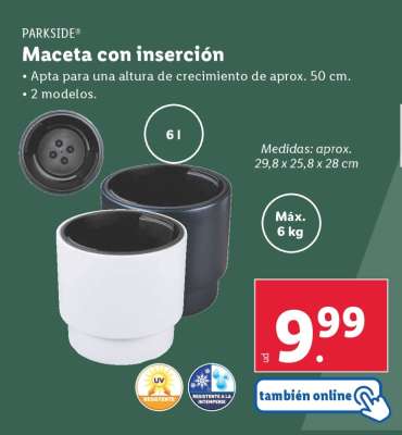 Maceta con inserción