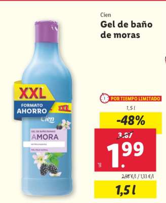 Cien Gel de baño de moras