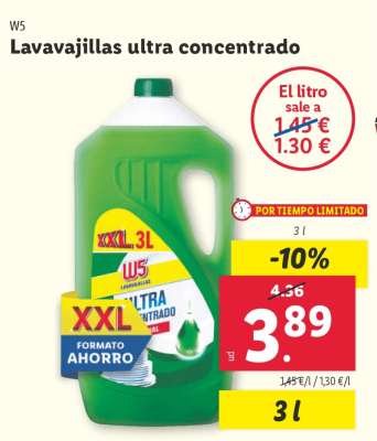 Lavavajillas ultra concentrado