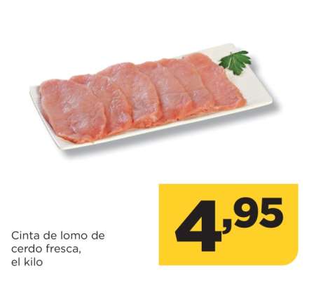 Cinta de lomo de cerdo fresca, el kilo